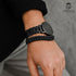 Edles Männerarmband mit Lavaperlen – doppelte Reihe für maximale Energie und Erdung.